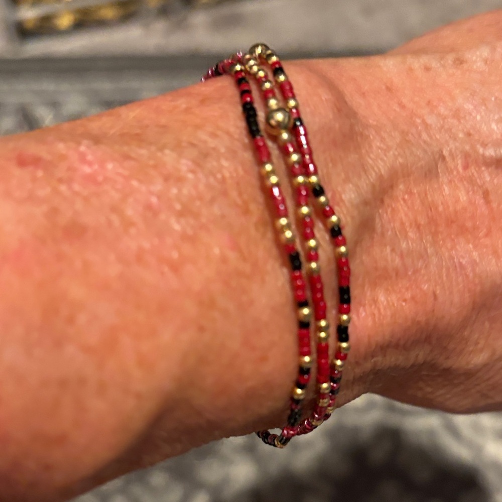Enewton Multistrand Seed Bead Bracelet in Garnet and Black - Picture 2 of 3